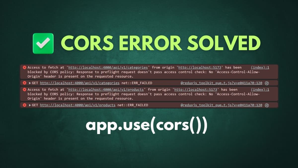 How to Fix CORS Error in Express Server